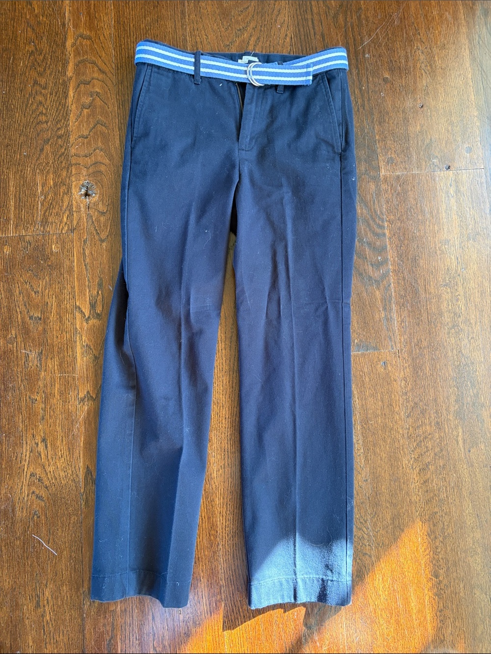 Crewcuts size 10 Navy Dress Pants with Striped Belt